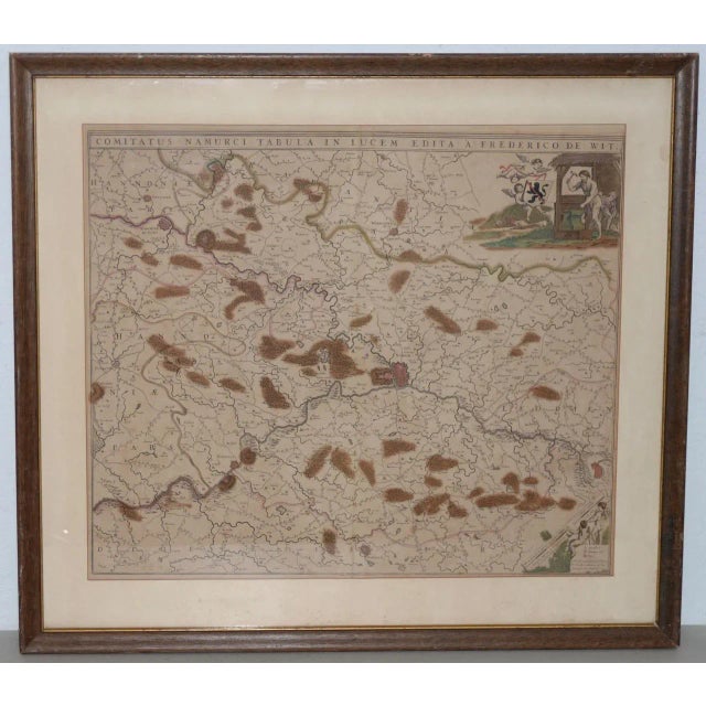 18th Century Map of the Historic County of Namur, Belgium For Sale - Image 9 of 9