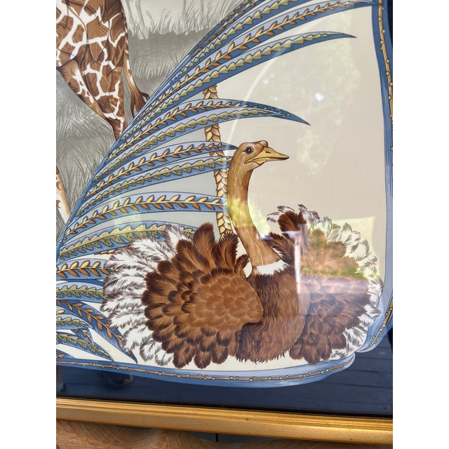 Textile Framed Salvatore Ferragamo Vintage Safari Silk Scarf, Circa 1990s For Sale - Image 7 of 7