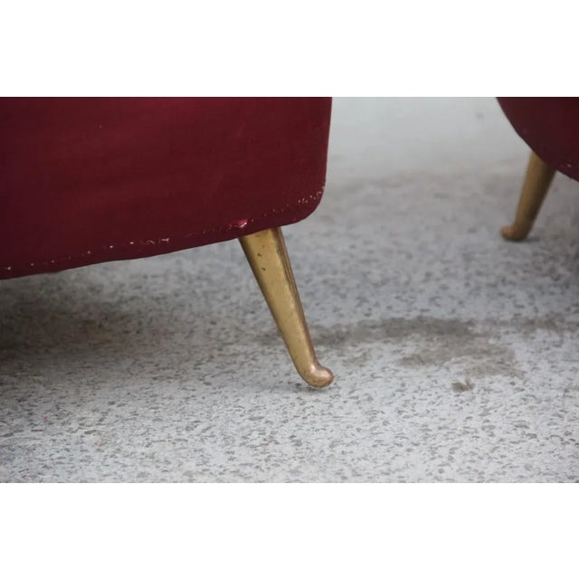 Set of Mid-Century Italian Armchairs from ISA Bergamo, 1950s For Sale - Image 11 of 13