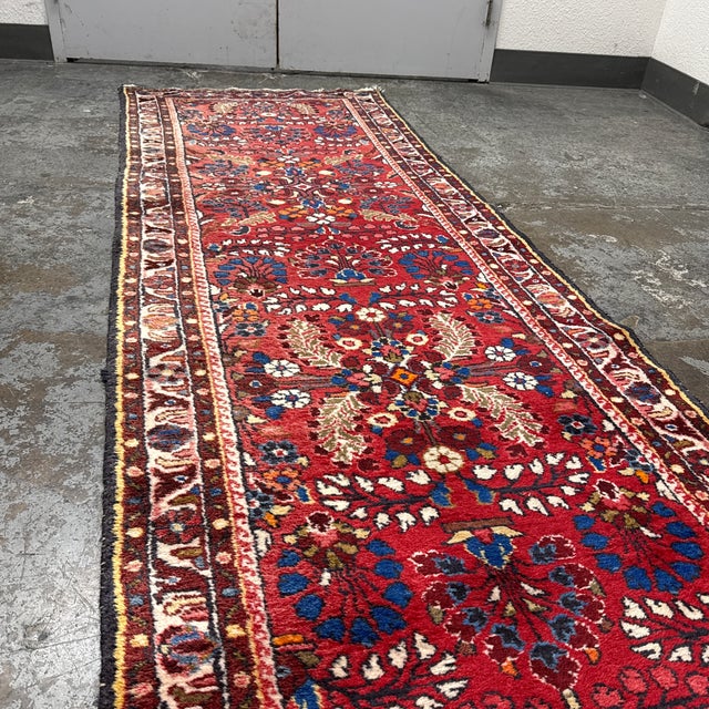 3ft 4in × 13ft 5in Karajeh Heriz Persian Rug, Circa 1930's For Sale - Image 11 of 12