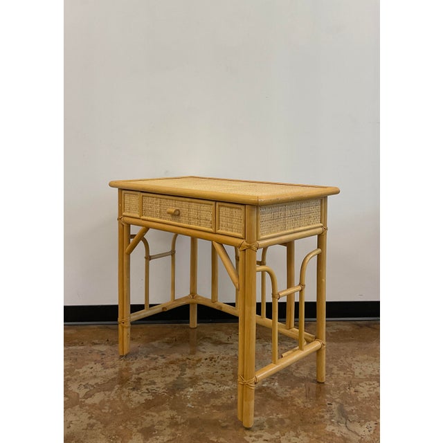 Vintage Bamboo and Rattan Desk, Scandinavian For Sale - Image 13 of 16
