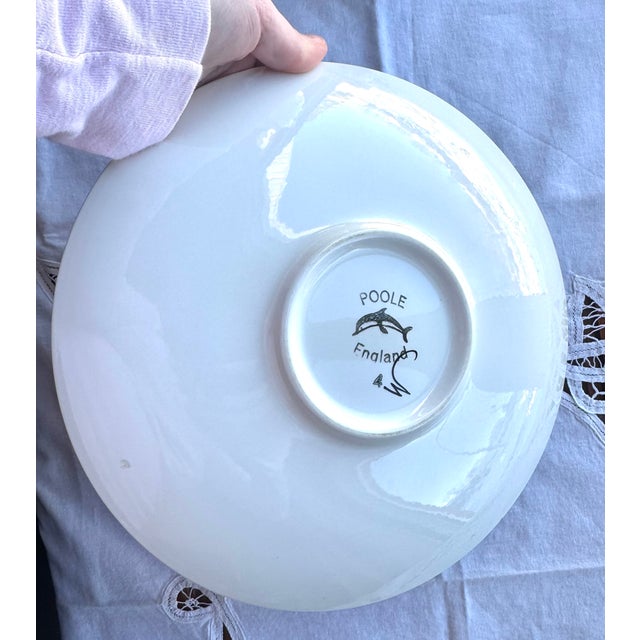 Ceramic Mid 20th Century Poole Pottery England Hand-Painted Abstract Plate For Sale - Image 7 of 15