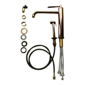 Contemporary Waterworks Universal Modern One Hole Kitchen Faucet in Copper Finish
