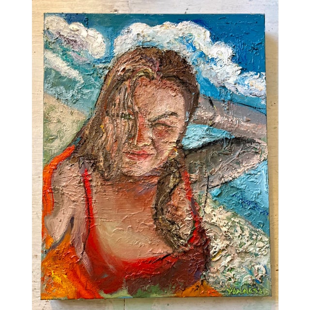 “Beach Day”, Figurative Oil Painting, Portrait of a Girl, Coastal Art For Sale In Saint Louis - Image 6 of 8
