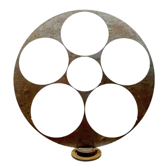 Metal Sculpture Large Modern Abstract Round Iron Sculpture For Sale - Image 7 of 7