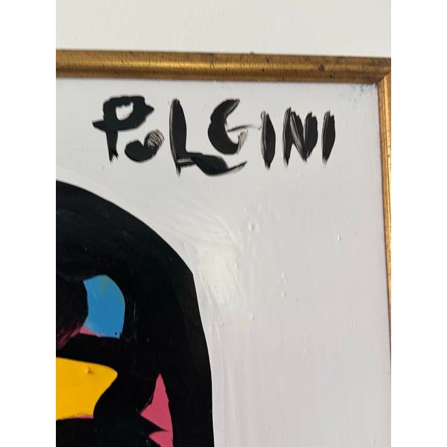 Abstract Expressionist Female Portrait in Bold Colors, Signed Polgini For Sale In Washington DC - Image 6 of 6