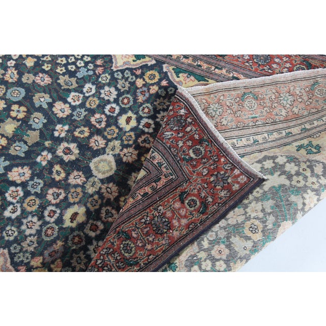 Vintage Hereke Hand-Knotted Rug - Fine Wool on Cotton Floral Medallion Design -3' 6'' X 5' 10'' For Sale - Image 4 of 13