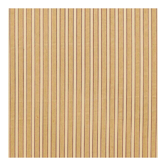 Schumacher Antique Ticking Stripe Fabric in Sandalwood For Sale