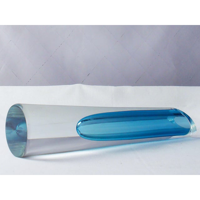 Blue and Clear Sommerso Art Glass Vase by Bretislav Novak, 1970s For Sale - Image 11 of 15