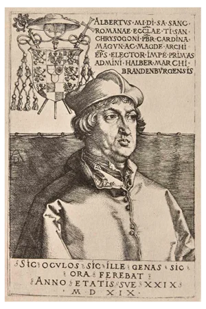 After Albrecht Durer, Portrait of Cardinal, Woodcut, Early 20th Century