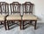 Brown Set of Four Vintage Faux Tortoiseshell Chinoiserie Rattan and Leather Dining Chairs by Ficks Reed For Sale - Image 8 of 12