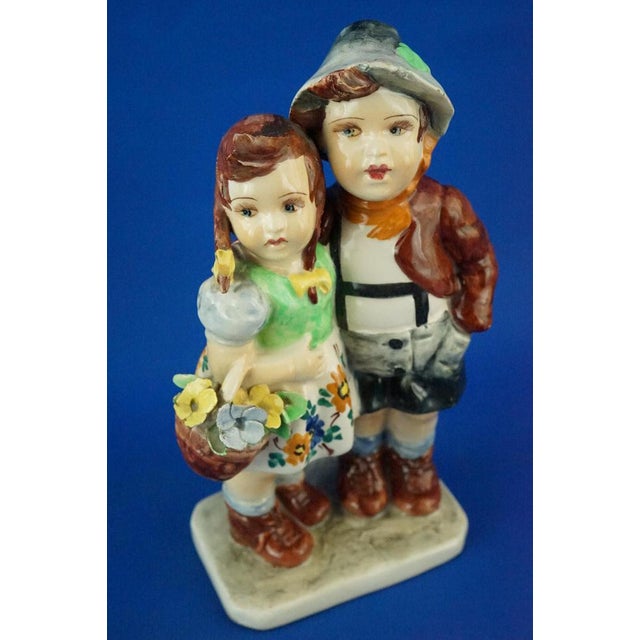 Ceramic Sculpture of a Couple of Children by Teodoro Sebelin, Nove Bassano, Italy, 1930s For Sale - Image 9 of 18