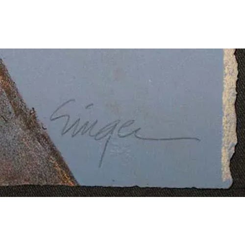 "Navajo Cowboy" Unframed limited edition lithograph on buff Arches paper by Navajo artist Ed Signer. Hand signed and...