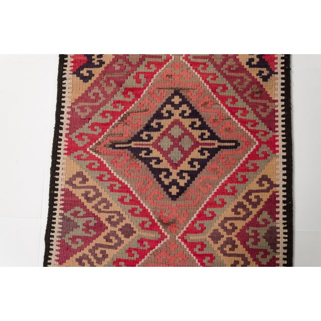 Vintage Pink & Plum Kilim Runner For Sale - Image 9 of 10