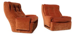 Reupholstered Mid Century Space Age Orchidee Chair Pair, Michael Cadestin for Airborne International