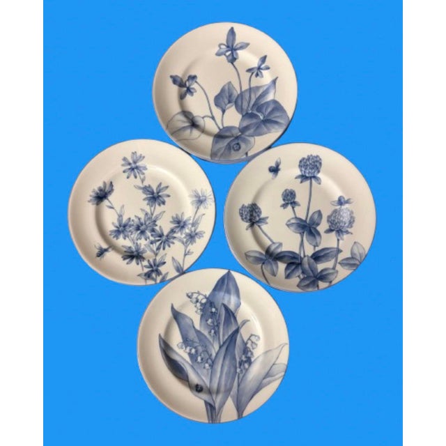 Royal Blue Tiffany & Co. Botanical Plates Collection Circa 1990s - Set of 12 For Sale - Image 8 of 11