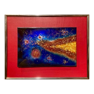 "Birth of the Cosmos" Original Painting, Framed. For Sale
