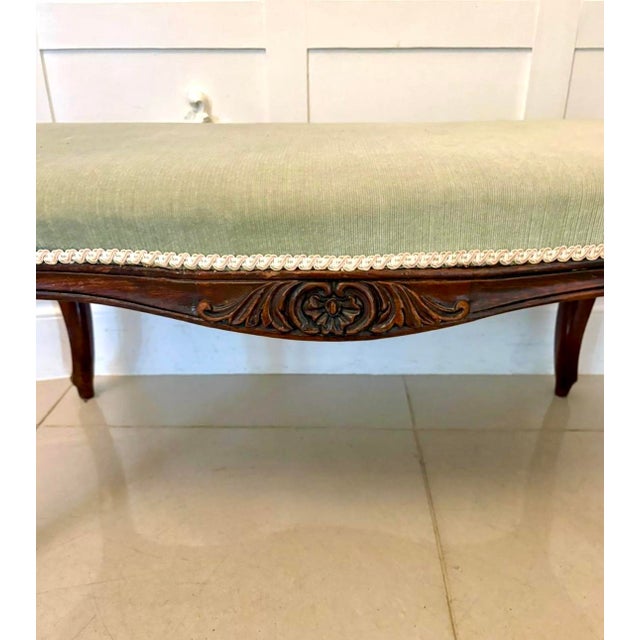 Large Antique Victorian Carved Walnut Stool, 1860s For Sale - Image 4 of 8