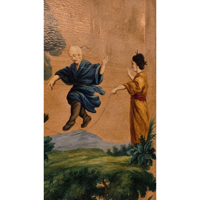 Chinoiserie Painted Panels, 1800s, Set of 3 For Sale - Image 9 of 18