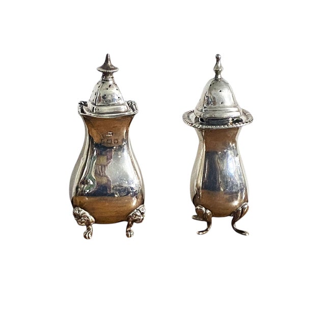 1900 - 1909 1900 Set of Two European Antique Condiment Shakers Hallmarked For Sale - Image 5 of 7