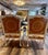 Yellow Pair of Vintage Italian Painted Bergere Chairs Upholstered in Yellow and White Linen For Sale - Image 8 of 12