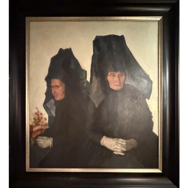 Karl Mons, Schwälmer Woman with Evening Headdress, Oil Painting on Canvas, Framed For Sale - Image 6 of 12