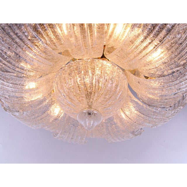 Flush Mount in Glass and Brass in the style of Barovier & Toso, 1990s For Sale - Image 6 of 18