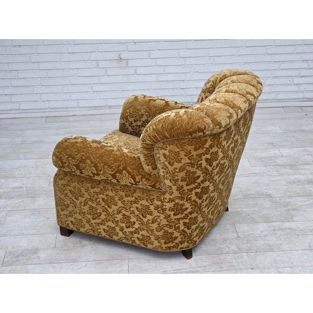 Danish Oak Relax Armchair with Velour Upholstery, 1960s For Sale - Image 13 of 18