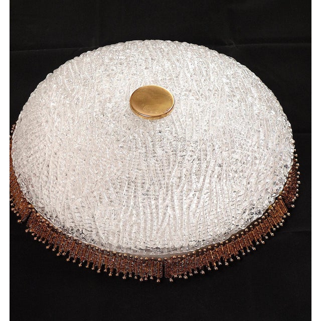 Vintage Ceiling Lamp in Brass and Frosted Glass from Palwa, 1960s For Sale - Image 6 of 9