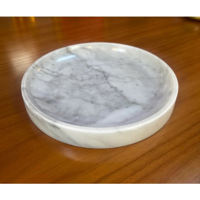 Stone Handmade Italian Carrara Marble Tondo' Round Bowl 2023 For Sale - Image 7 of 7