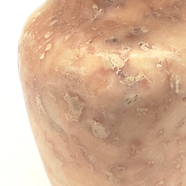 Antique Hand-Carved Pink Alabaster Vessel, Egyptian For Sale In Miami - Image 6 of 7