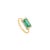 Art Deco 14k Gold Zambian Emerald & Diamond East to West Ring Size 5.5 For Sale - Image 3 of 11