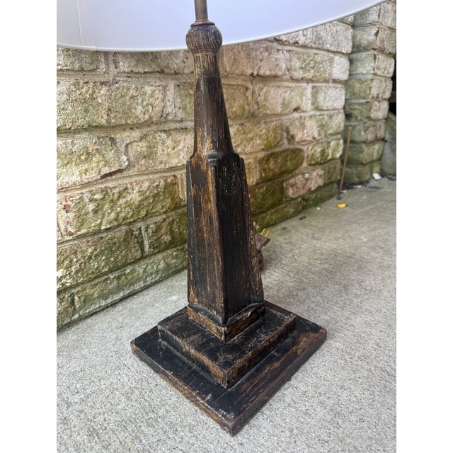Vintage Black Wooden Table Lamp For Sale - Image 14 of 14