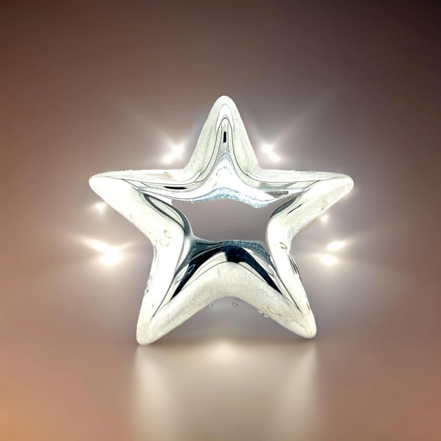 Silver 1990s Tiffany & Co Estate Puffed Star Brooch Sterling Silver For Sale - Image 8 of 12
