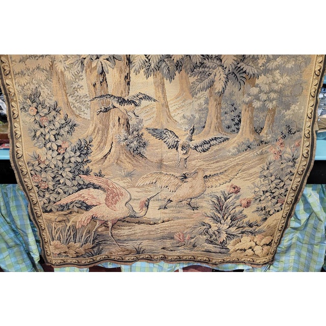 French Country 1930s French Aubusson Style Country Scene Tapestry For Sale - Image 3 of 10