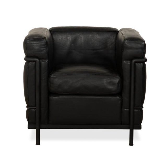 LC 2 Armchairs in Black Leather by Le Corbusier for Cassina, Set of 2 For Sale - Image 12 of 16