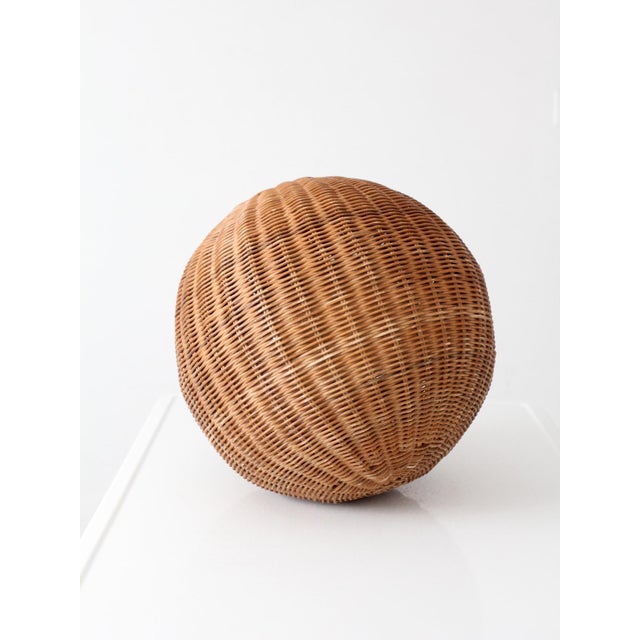 Wood Vintage Wicker Orb Sculpture For Sale - Image 7 of 15
