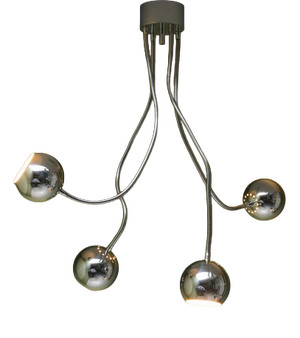 Chrome-Plated Ceiling Light with 4 Flexible Arms by Goffredo Reggiani, Italy, 1970s