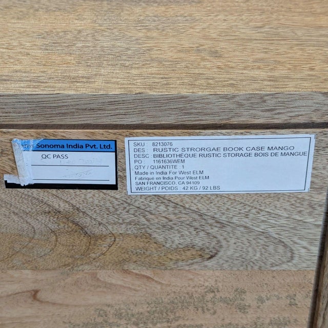 Wood West Elm L-Shaped Desk With Drawers and Open Shelves - Natural Wood Finish For Sale - Image 7 of 7
