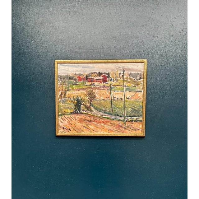 Alexander Roos, Landscape, 1950s, Oil Painting on Panel, Framed For Sale - Image 13 of 18