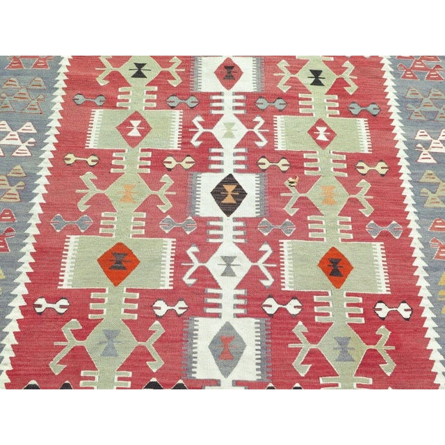 1960s Vintage Turkish Handmade Kilim Rug - 68"x97" For Sale - Image 4 of 11
