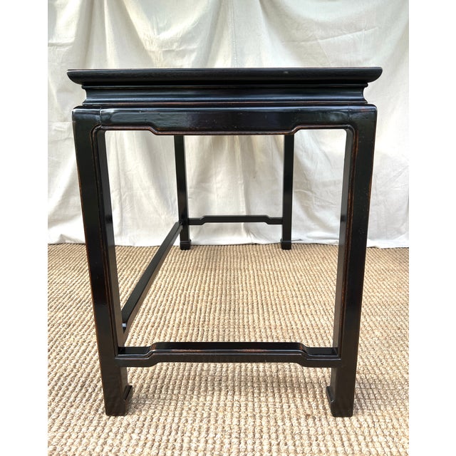 A Vintage Henredon Ebonized Mahogany Ming Style Console Table or Desk For Sale - Image 6 of 8