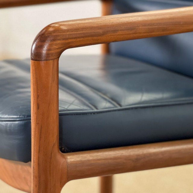 Blue Walnut Dining Armchairs by Gordon Russell, 1960s, Set of 8 For Sale - Image 8 of 11