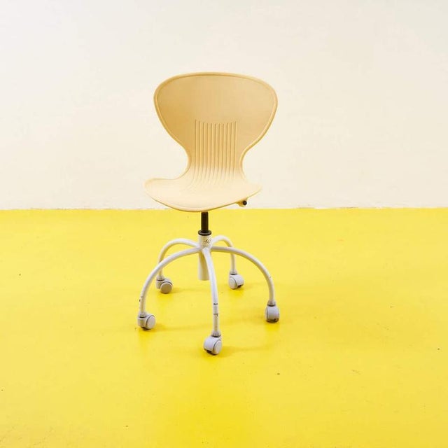 Plastic Modern Design Chair in Yellow Plastic For Sale - Image 7 of 7