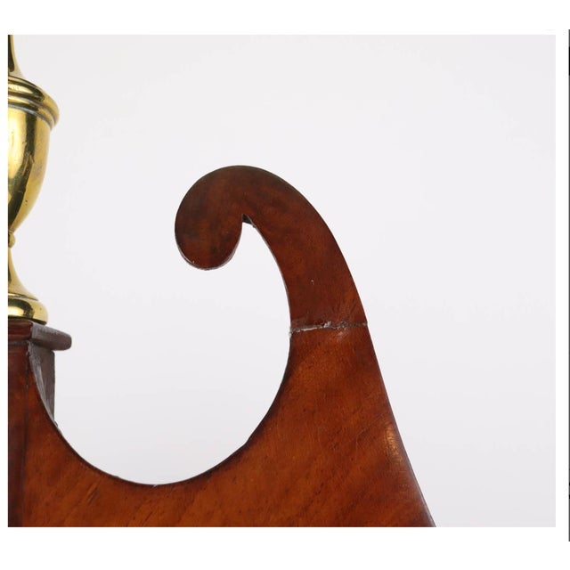 Early 19th C. American Mahogany Pillar & Scroll Clock With Églomisé Landscape Scene For Sale - Image 10 of 10
