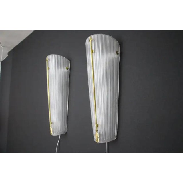 Large White Glass Sconces in the style of Petitot, 1990s, Set of 2 For Sale - Image 4 of 14
