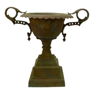 Classical Victorian Cast Iron Urn Planter Probably Fisk or Mott with Handles
