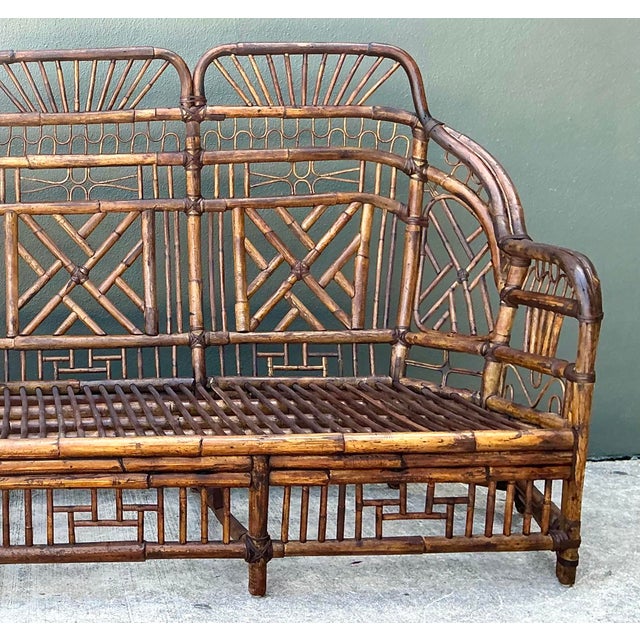 Vintage Brighton Rattan High Back Sofa For Sale - Image 12 of 12