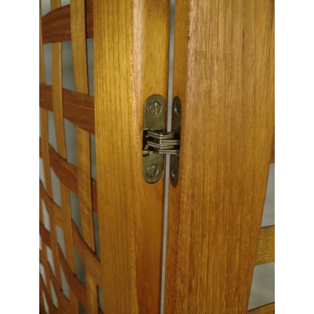 Mid-Century Modern Danish Teak Weave-Style Screen For Sale In New York - Image 6 of 7