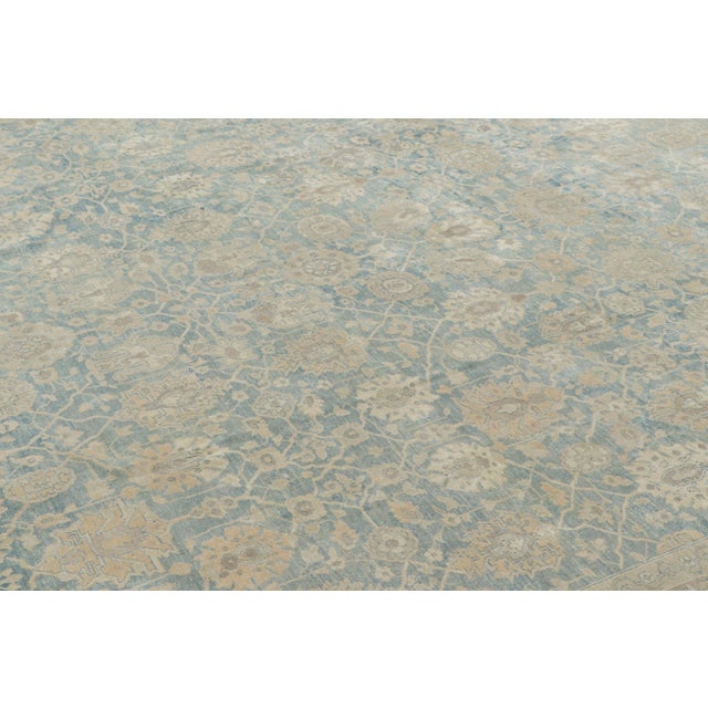Rug & Kilim Oversized Antique Persian Tabriz Rug With Sky Blue Floral Design - Rug & Kilim For Sale - Image 4 of 7